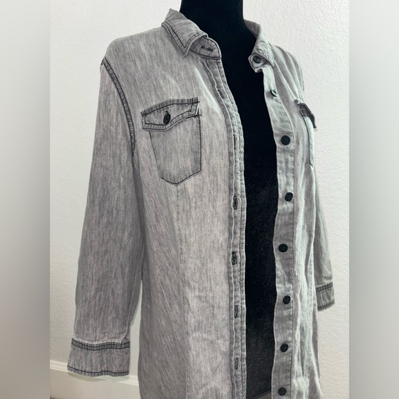 Ci Sono Jackets & Blazers - Ci Sono Women's Gray Long Denim Jacket